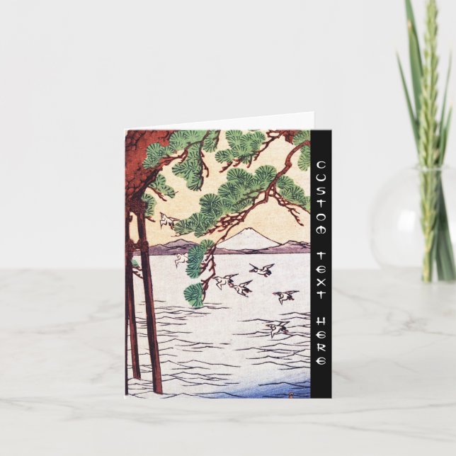 Coole japanische Szene von Vintagen Ukiyo-e-Seevög Karte (Vorderseite)