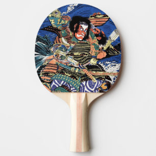 Coole japanische Ukiyo-e-legendäre Kriegerin Samur Tischtennis Schläger