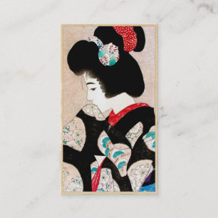 Coole japanische Vintage-Dame Geisha-Porträt-Kunst Visitenkarte