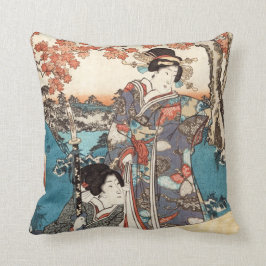 Coole japanische Vintage Ukiyo-e geisha alte Rolle Kissen