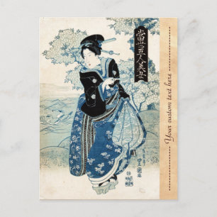 Coole japanische Vintage-Ukiyo-e-Geisha-Dame Frau Postkarte