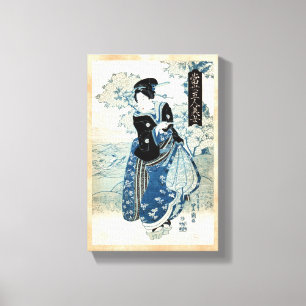 Coole japanische Vintage Ukiyo-e-geisha-Dame Leinwanddruck