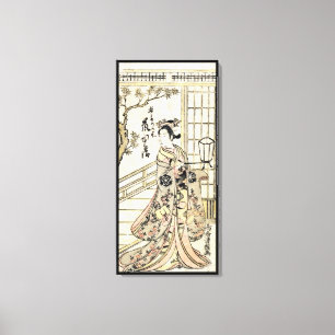 Coole japanische Vintage ukiyo-e Geisha-Damenrolle Leinwanddruck