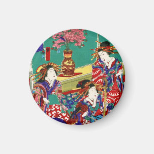 Coole japanische Vintage Ukiyo-e-geisha Lada Art Magnet