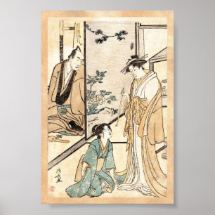 Coole japanische Vintage Ukiyo-e-geisha-Rolle Poster