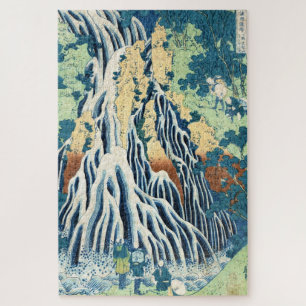 Coole japanische Vintage-Ukiyo-e-Hokusai-Wasserfäl Puzzle