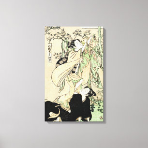 Coole japanische Vintage ukiyo-e Rolle zwei Leinwanddruck