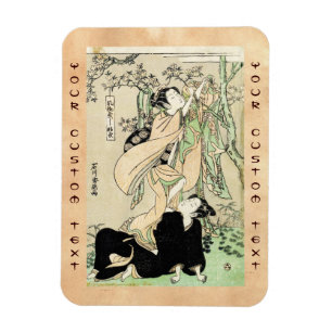 Coole japanische Vintage Ukiyo-e scrollen zwei Gei Magnet