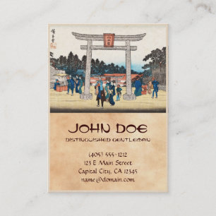Coole japanische Vintage-Ukiyo-e-Tori-Tor-Dorf Visitenkarte