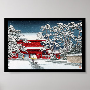 Coole japanische Wintertempel schrumpfen Kyoto-Lan Poster