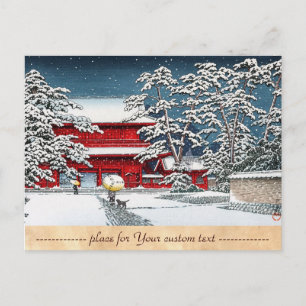 Coole japanische Wintertempel schrumpfen Kyoto-Lan Postkarte
