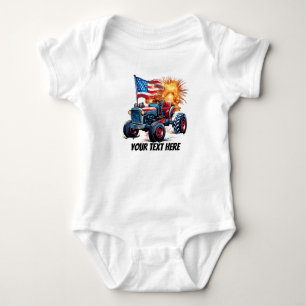 Coole Jungen Patriotic Traktor Baby Strampler