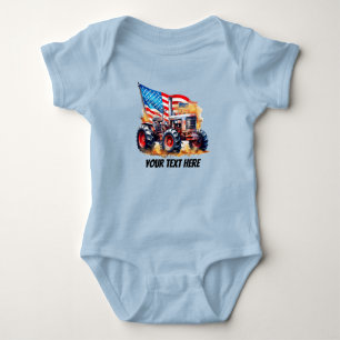 Coole Jungen Patriotic Traktor Baby Strampler
