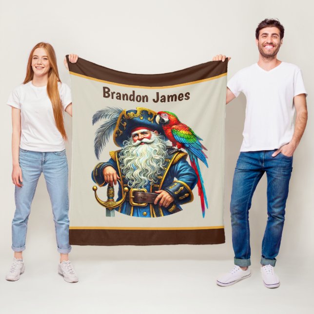 Coole Jungen Piratenliebhaber geben Namen Fleecedecke (Beispiel)