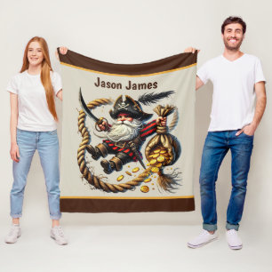 Coole Jungen Piratenliebhaber geben Namen Fleecedecke