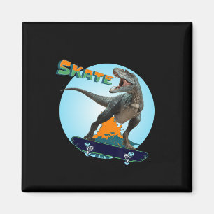 Coole Jungen Skateboarding T Rex Dinosaur Skateboa Magnet