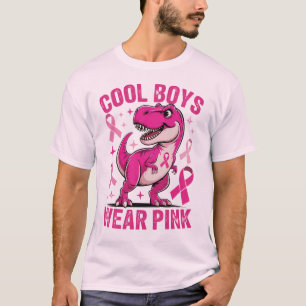 Coole Jungen tragen rosa, T-Rex Brustkrebs T-Shirt