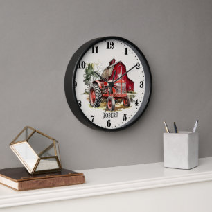 Coole Jungen Traktorfreunde geben Namen Uhr