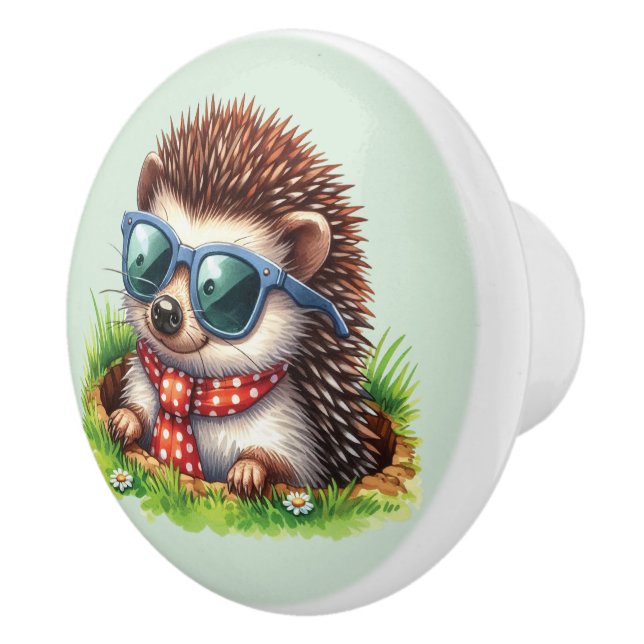 Coole Jungs Igel-Kinderzimmer  Keramikknauf (Rechts)