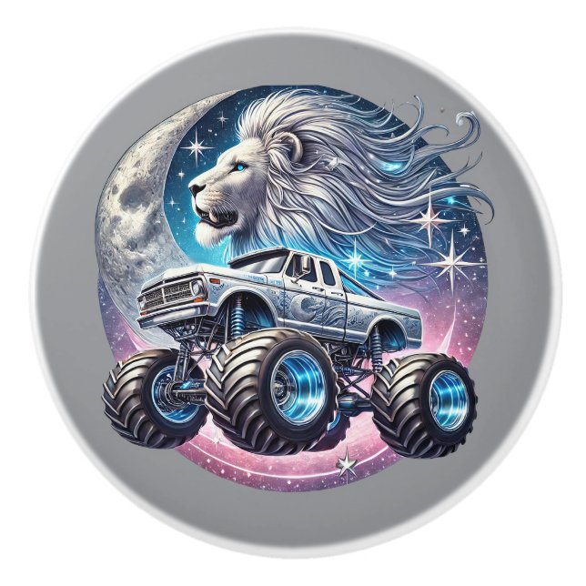 Coole Jungs Monstertruck  Keramikknauf (Vorderseite)