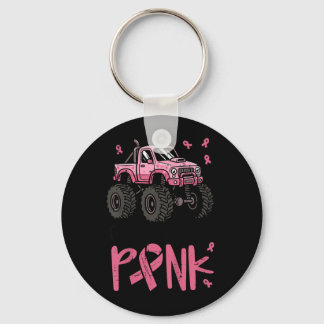 Coole Jungs tragen rosa Monstertruck Brust Schlüsselanhänger
