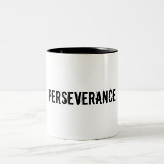 Coole Kaffee-Tasse, die… Ausdauer sagt Zweifarbige Tasse