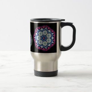 coole Kaleidoskop-Reise-Tasse des Blaus n rosa… Reisebecher