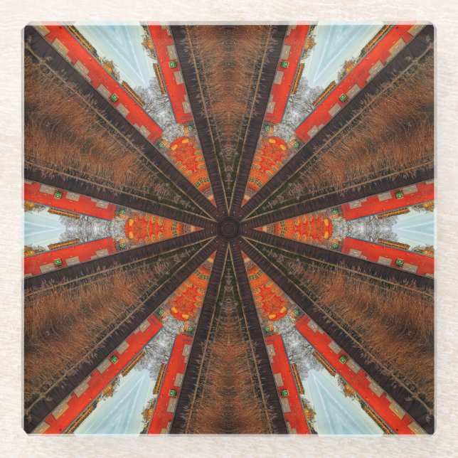 Coole Kaleidoskopansicht Glasuntersetzer (Vorderseite)