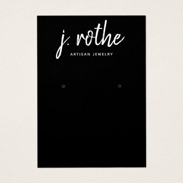 Coole Kalligrafie Schriftart Schwarzer Ohrring-Anz (Vorderseite)