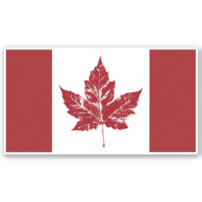 Coole Kanada Flaggenkleber Retro Canadian Souvenir Aufkleber (Vorderseite)