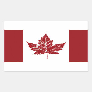 Coole Kanada Flaggenkleber Retro Canadian Souvenir Rechteckiger Aufkleber
