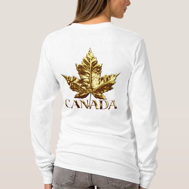 Coole Kanada Hoodie Women's Gold Canada Hoodie T-Shirt (Rückseite)