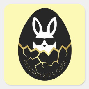 Coole Kaninchen-Sonnenbrille Lustiger Hase Zitat „ Quadratischer Aufkleber