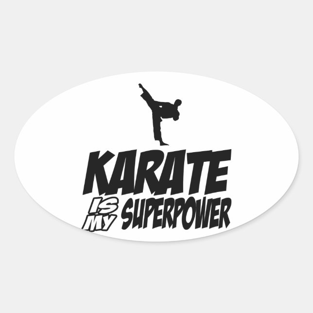 Coole KARATE-Designs Ovaler Aufkleber (Vorderseite)