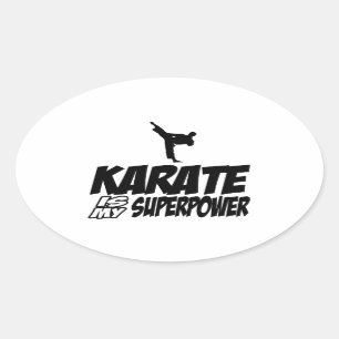 Coole KARATE-Entwürfe Ovaler Aufkleber
