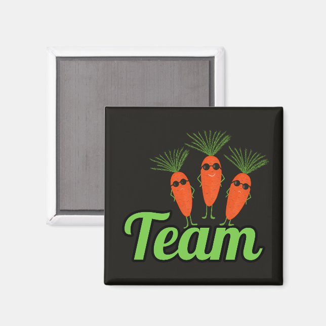 Coole Karotten-Bande Schwarz Magnet (Vorderseite/Rückseite)