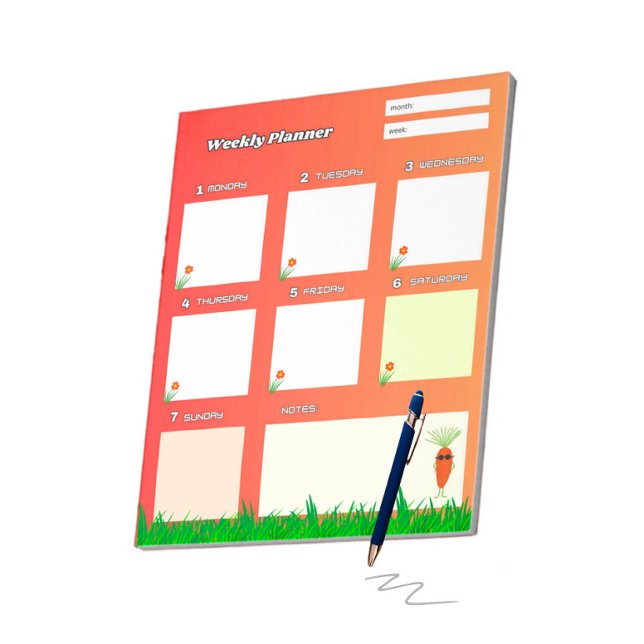 Coole Karotten und Blume Notizblock (Von Creator hochgeladen)