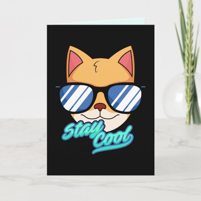 COOLE KATZ-KINDERGEBURTSTAG-KARTEN KARTE (Vorderseite)