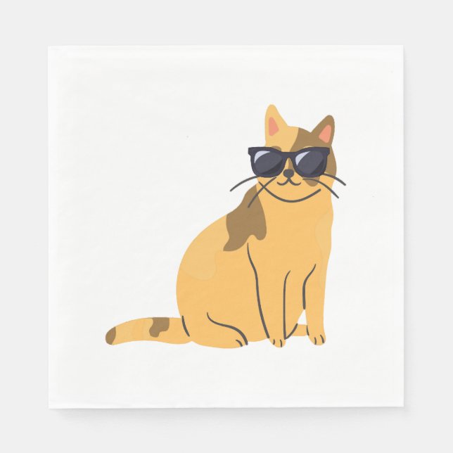 Coole Kätzchen mit Sonnenbrille - Katze und Liebha Serviette (Vorderseite)