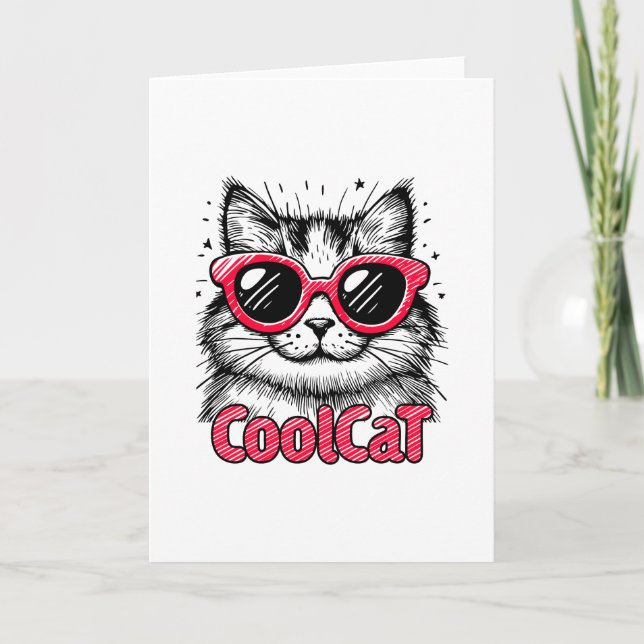 Coole Katze 1 Karte (Vorderseite)