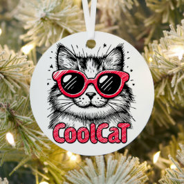 Coole Katze 1 Ornament Aus Metall