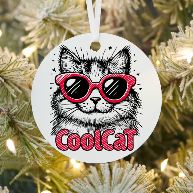 Coole Katze 1 Ornament Aus Metall (InSitu)