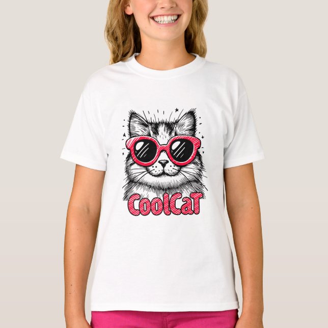 Coole Katze 1 T-Shirt (Vorderseite)
