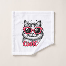 Coole Katze 1 Waschlappen