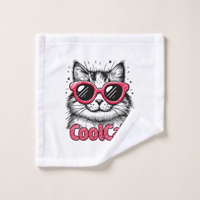 Coole Katze 1 Waschlappen (Waschlappen)