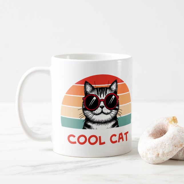 Coole Katze 2 Kaffeetasse (Mit Donut)