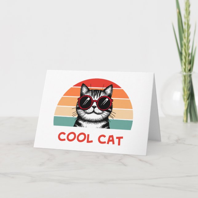 Coole Katze 2 Karte (Vorderseite)