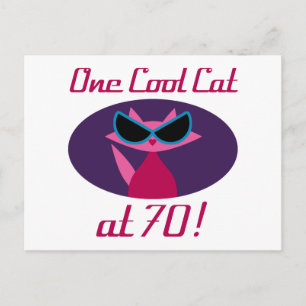 Coole Katze 70. Geburtstag Postkarte