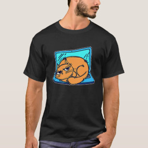 Coole Katze arbeitet von zu Hause aus Laptop-Heimb T-Shirt
