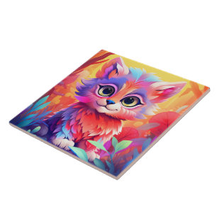 Coole Katze Behalte oder entwirft eigene Fliese